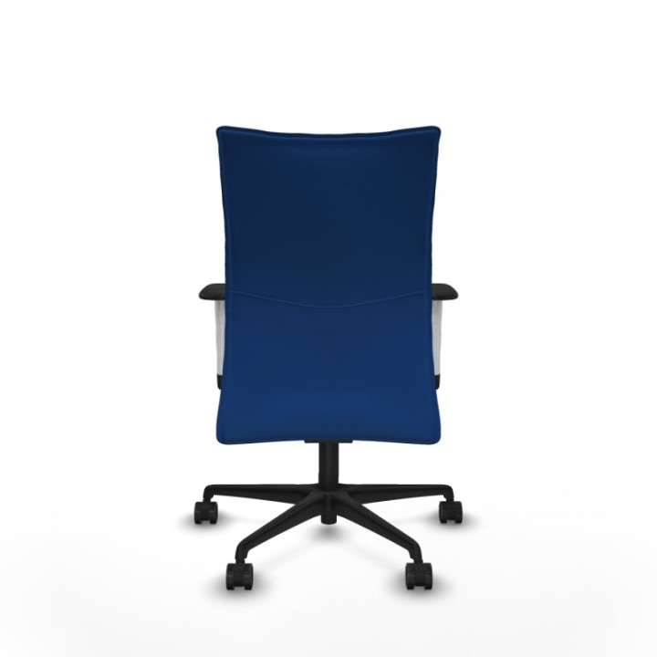 Albacete confidente sincro similpiel azul brazos 1D blancos base nailon ruedas 65 mm nailon