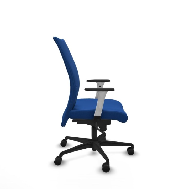 Albacete confidente sincro similpiel azul brazos 1D blancos base nailon ruedas 65 mm nailon