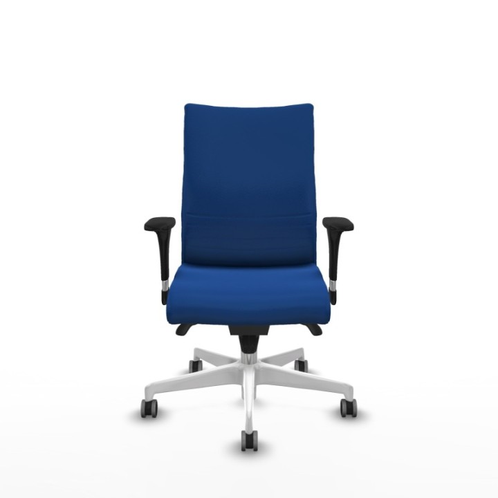 Albacete confidente sincro similpiel azul brazos 1D base blanca ruedas 65mm engomadas