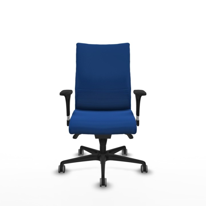 Albacete confidente sincro similpiel azul brazos 1D base nailon ruedas 65mm engomadas