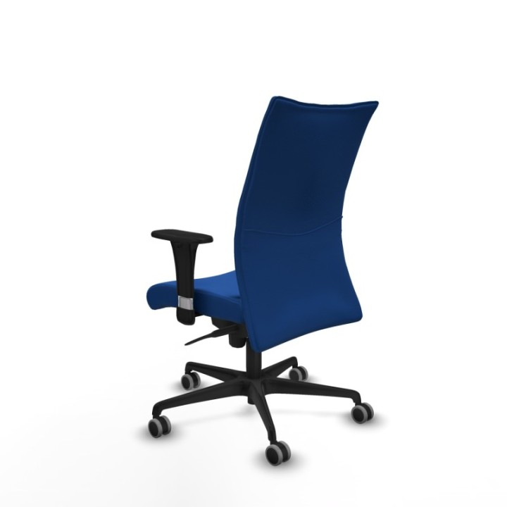 Albacete confidente sincro similpiel azul brazos 1D base nailon ruedas 65mm engomadas