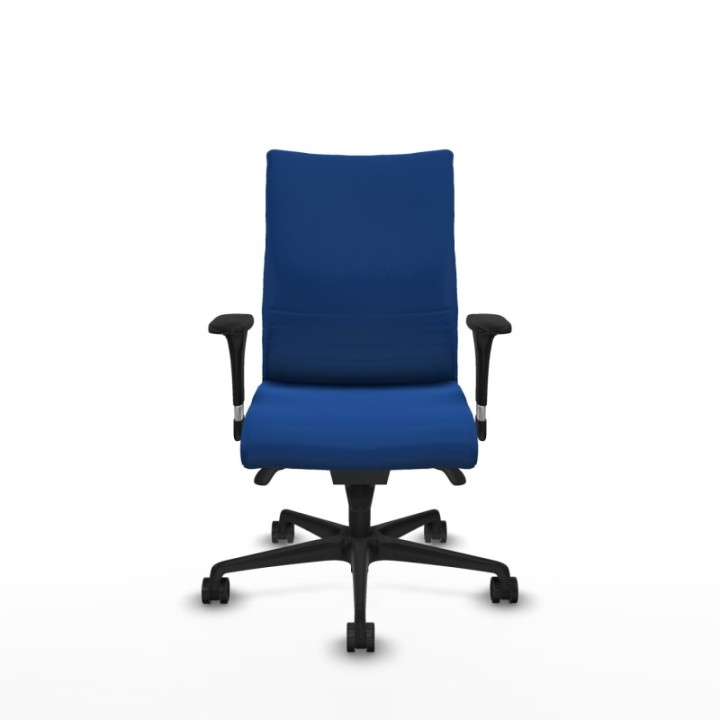 Albacete confidente sincro similpiel azul brazos 1D base nailon ruedas 65 mm nailon