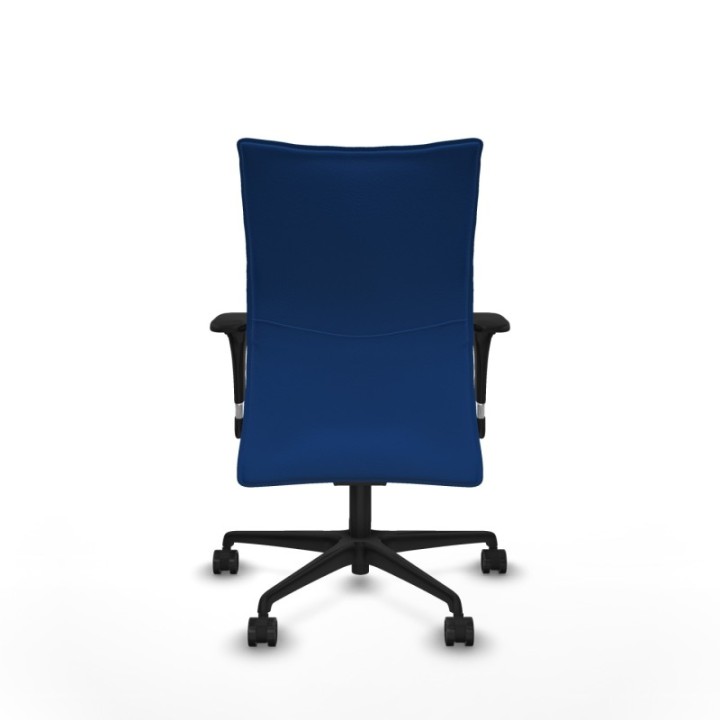 Albacete confidente sincro similpiel azul brazos 1D base nailon ruedas 65 mm nailon