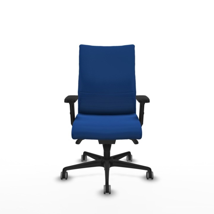 Albacete confidente sincro similpiel azul brazos 2D base nailon ruedas 65mm engomadas