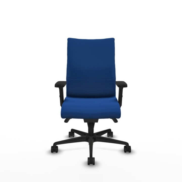 Albacete confidente sincro similpiel azul brazos 2D base nailon ruedas 65 mm nailon