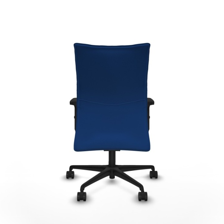 Albacete confidente sincro similpiel azul brazos 2D base nailon ruedas 65 mm nailon