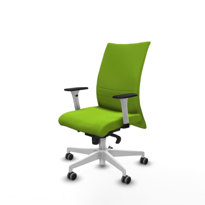 Albacete confidente sincro similpiel pistacho brazos 1D blancos base blanca ruedas 65mm engomadas