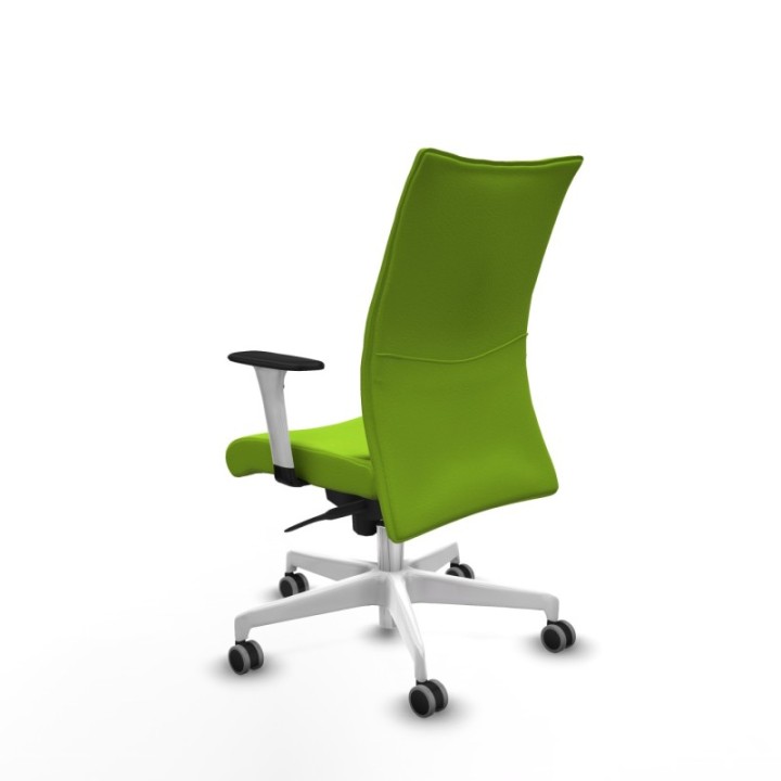 Albacete confidente sincro similpiel pistacho brazos 1D blancos base blanca ruedas 65mm engomadas