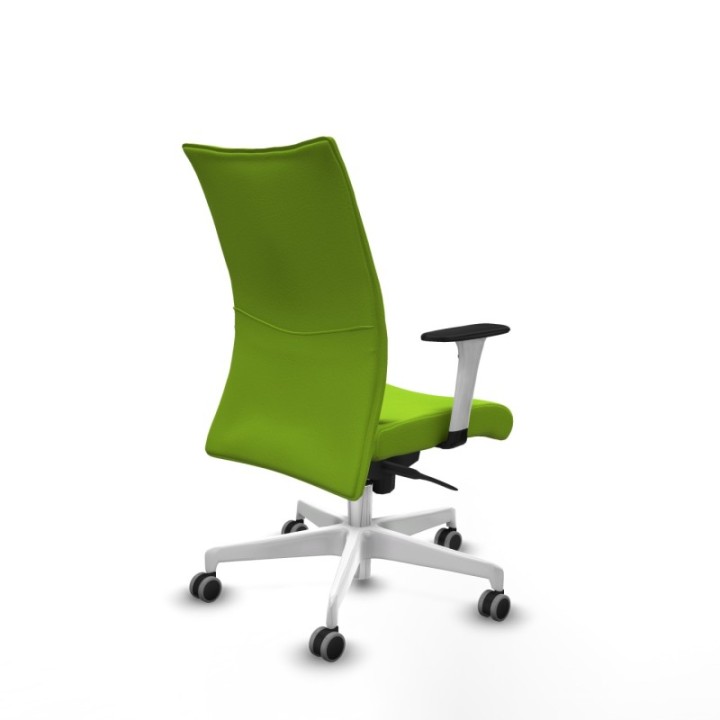 Albacete confidente sincro similpiel pistacho brazos 1D blancos base blanca ruedas 65mm engomadas