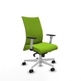 Albacete confidente sincro similpiel pistacho brazos 1D blancos base blanca ruedas 65 mm nailon