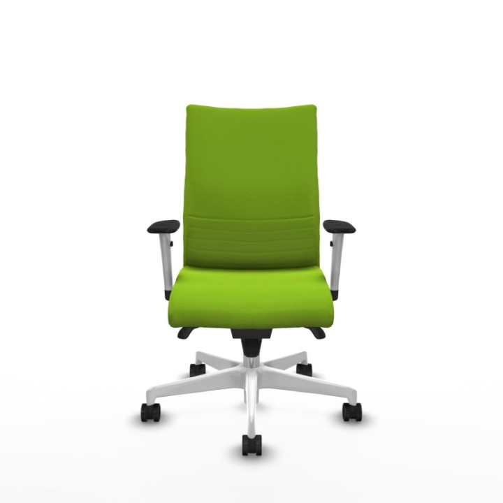 Albacete confidente sincro similpiel pistacho brazos 1D blancos base blanca ruedas 65 mm nailon