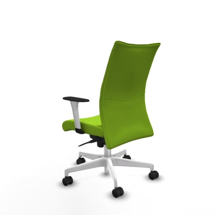 Albacete confidente sincro similpiel pistacho brazos 1D blancos base blanca ruedas 65 mm nailon