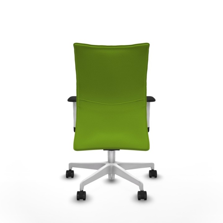 Albacete confidente sincro similpiel pistacho brazos 1D blancos base blanca ruedas 65 mm nailon