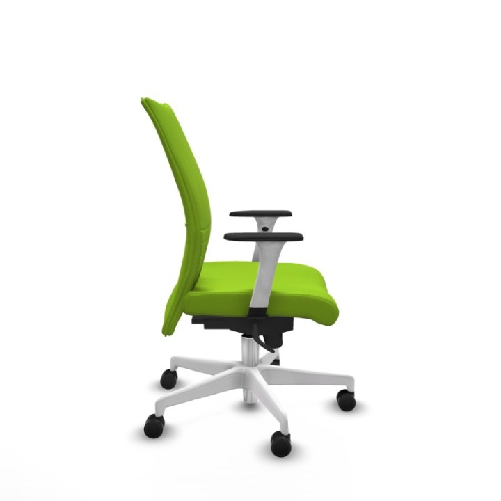 Albacete confidente sincro similpiel pistacho brazos 1D blancos base blanca ruedas 65 mm nailon