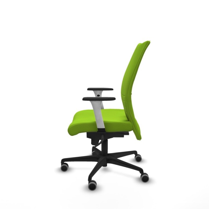 Albacete confidente sincro similpiel pistacho brazos 1D blancos base nailon ruedas 65mm engomadas