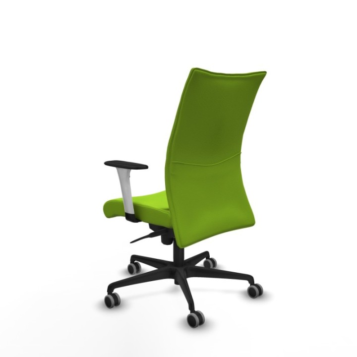 Albacete confidente sincro similpiel pistacho brazos 1D blancos base nailon ruedas 65mm engomadas