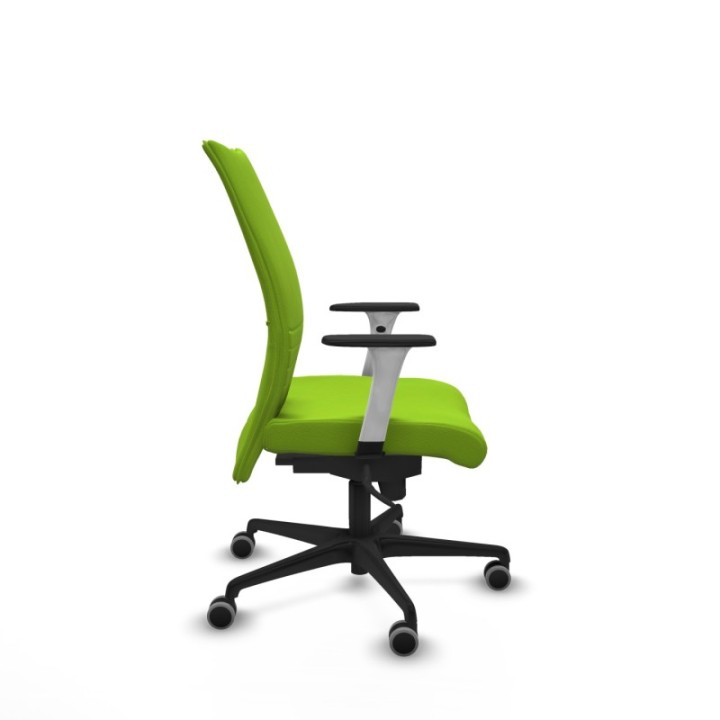 Albacete confidente sincro similpiel pistacho brazos 1D blancos base nailon ruedas 65mm engomadas