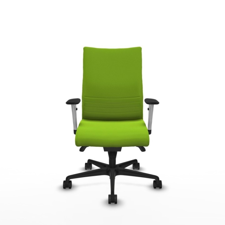 Albacete confidente sincro similpiel pistacho brazos 1D blancos base nailon ruedas 65 mm nailon