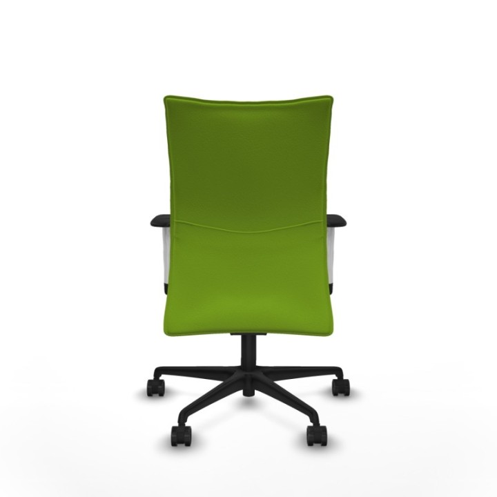 Albacete confidente sincro similpiel pistacho brazos 1D blancos base nailon ruedas 65 mm nailon