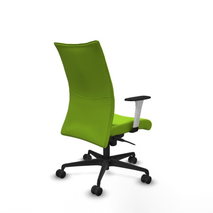 Albacete confidente sincro similpiel pistacho brazos 1D blancos base nailon ruedas 65 mm nailon