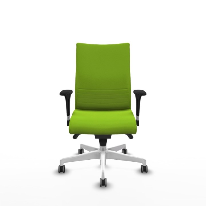 Albacete confidente sincro similpiel pistacho brazos 1D base blanca ruedas 65mm engomadas