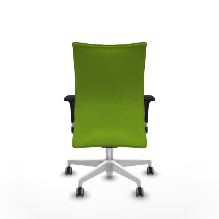 Albacete confidente sincro similpiel pistacho brazos 1D base blanca ruedas 65mm engomadas