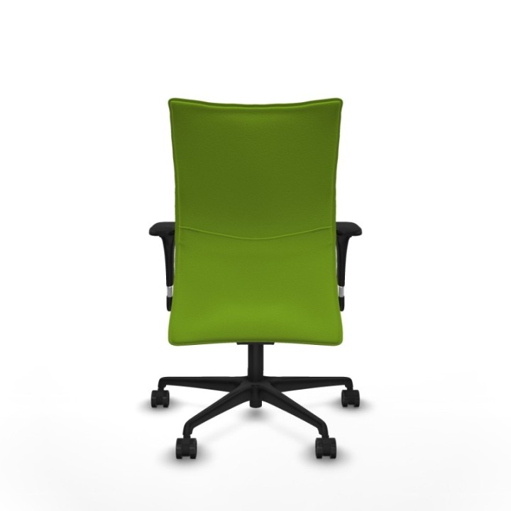 Albacete confidente sincro similpiel pistacho brazos 1D base nailon ruedas 65 mm nailon