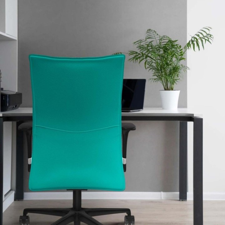 Albacete confidente sincro similpiel pistacho brazos 1D base nailon ruedas 65 mm nailon