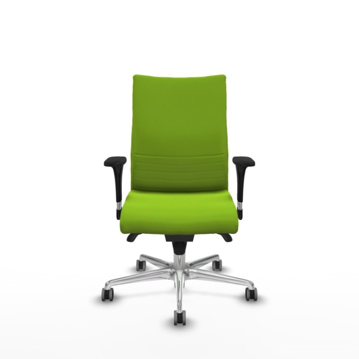 Albacete confidente sincro similpiel pistacho brazos 1D base aluminio ruedas 65mm engomadas