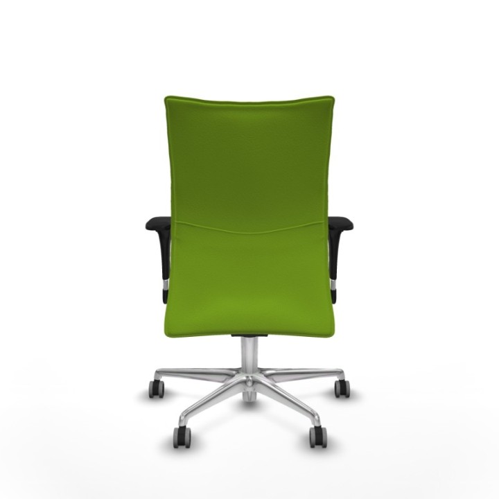 Albacete confidente sincro similpiel pistacho brazos 1D base aluminio ruedas 65mm engomadas