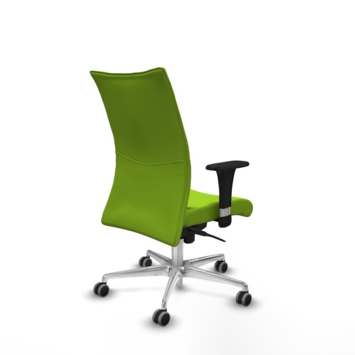 Albacete confidente sincro similpiel pistacho brazos 1D base aluminio ruedas 65mm engomadas