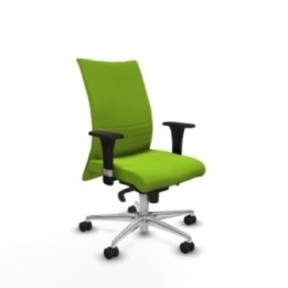 Albacete confidente sincro similpiel pistacho brazos 1D base aluminio ruedas 65 mm nailon