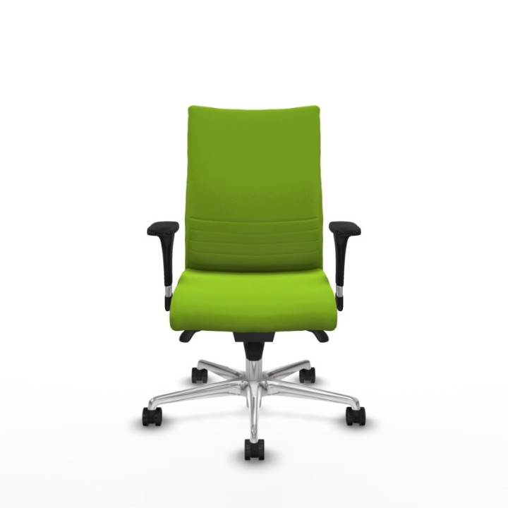 Albacete confidente sincro similpiel pistacho brazos 1D base aluminio ruedas 65 mm nailon