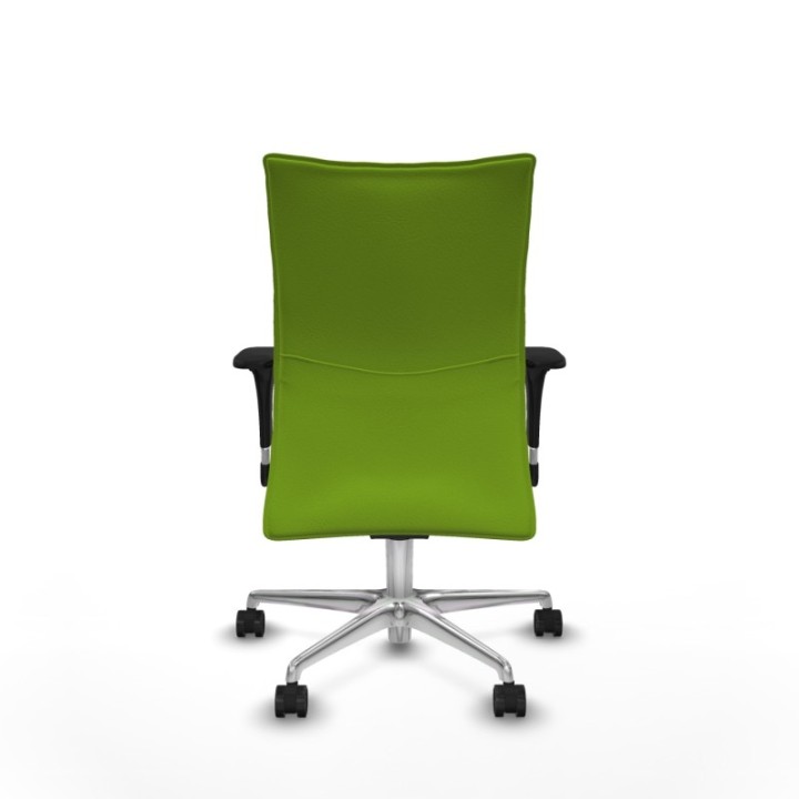 Albacete confidente sincro similpiel pistacho brazos 1D base aluminio ruedas 65 mm nailon