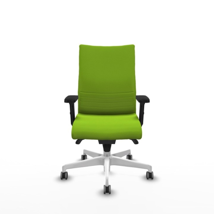 Albacete confidente sincro similpiel pistacho brazos 2D base blanca ruedas 65mm engomadas