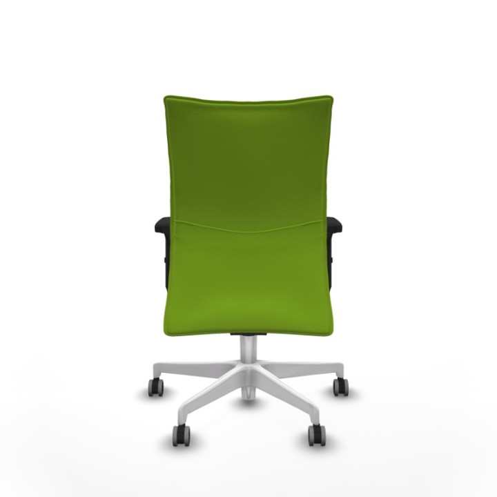 Albacete confidente sincro similpiel pistacho brazos 2D base blanca ruedas 65mm engomadas