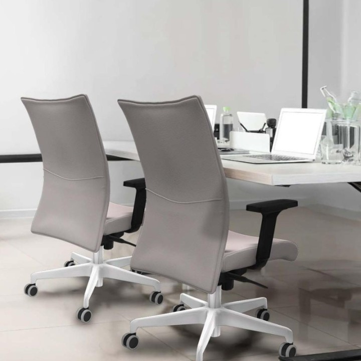 Albacete confidente sincro similpiel pistacho brazos 2D base blanca ruedas 65mm engomadas