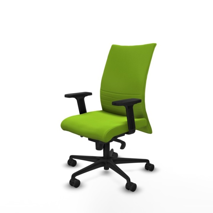 Albacete confidente sincro similpiel pistacho brazos 2D base nailon ruedas 65 mm nailon