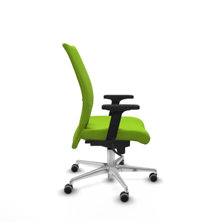 Albacete confidente sincro similpiel pistacho brazos 2D base aluminio ruedas 65mm engomadas