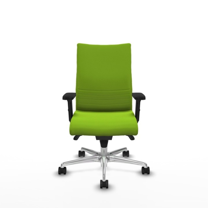 Albacete confidente sincro similpiel pistacho brazos 2D base aluminio ruedas 65 mm nailon