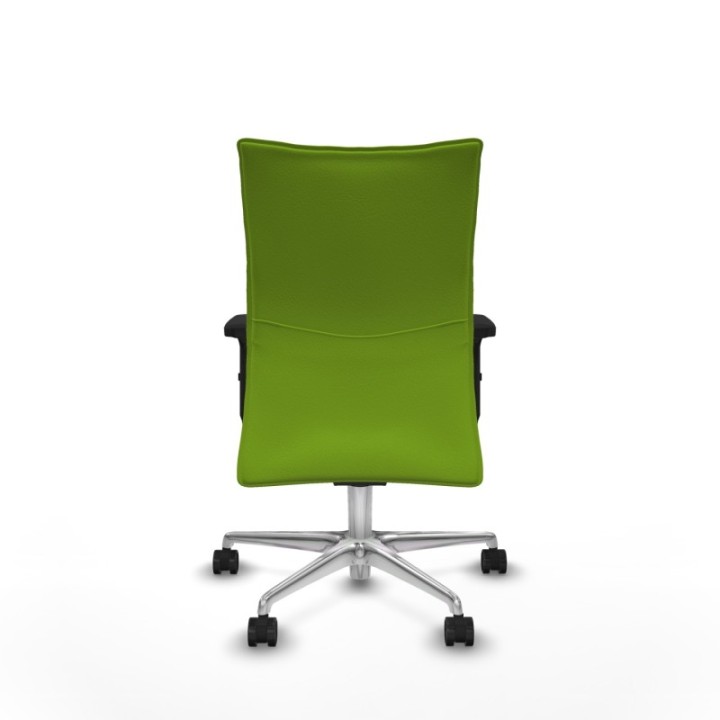 Albacete confidente sincro similpiel pistacho brazos 2D base aluminio ruedas 65 mm nailon