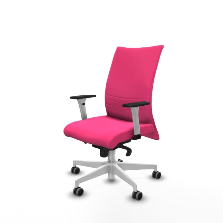 Albacete confidente sincro similpiel rosa brazos 1D blancos base blanca ruedas 65mm engomadas