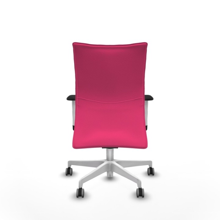 Albacete confidente sincro similpiel rosa brazos 1D blancos base blanca ruedas 65mm engomadas