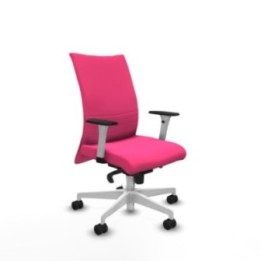 Albacete confidente sincro similpiel rosa brazos 1D blancos base blanca ruedas 65 mm nailon