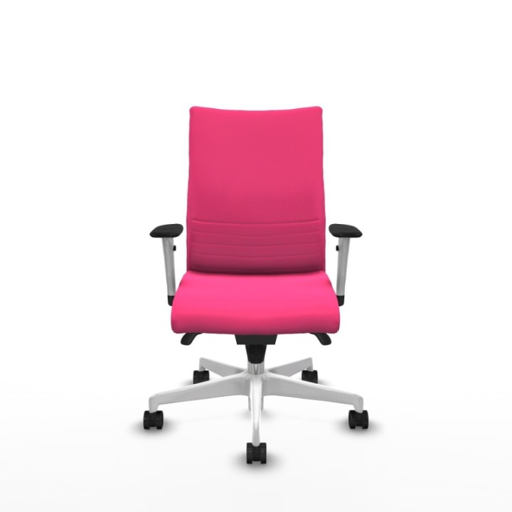 Albacete confidente sincro similpiel rosa brazos 1D blancos base blanca ruedas 65 mm nailon