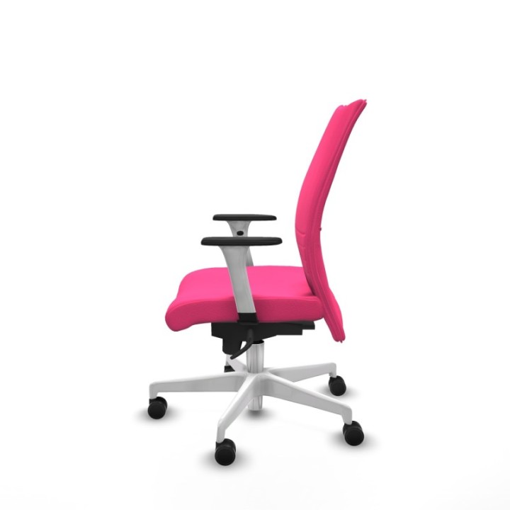 Albacete confidente sincro similpiel rosa brazos 1D blancos base blanca ruedas 65 mm nailon