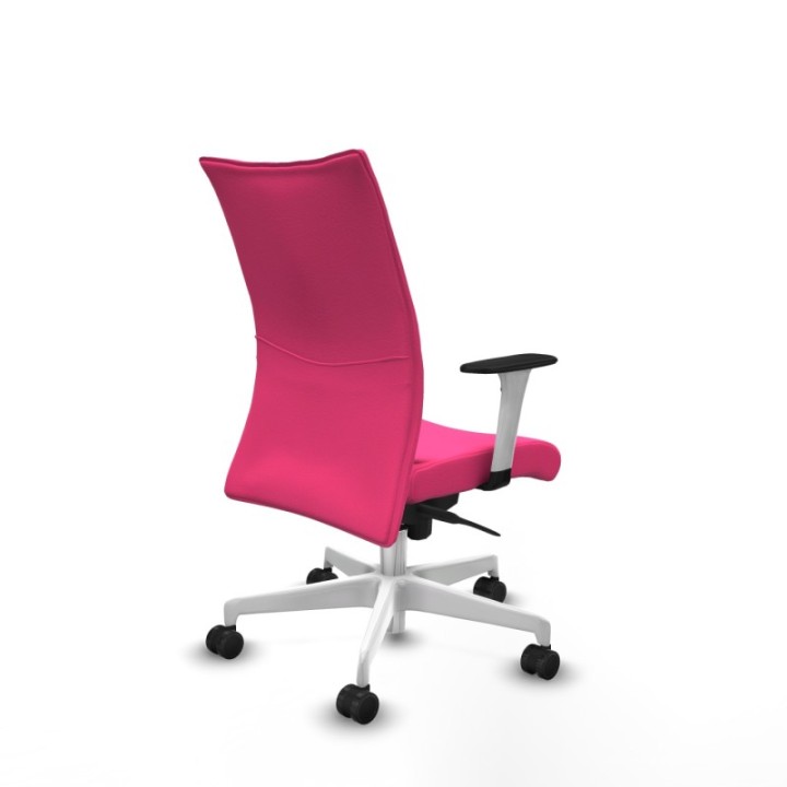 Albacete confidente sincro similpiel rosa brazos 1D blancos base blanca ruedas 65 mm nailon