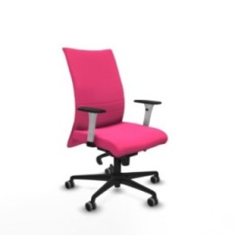 Albacete confidente sincro similpiel rosa brazos 1D blancos base nailon ruedas 65mm engomadas