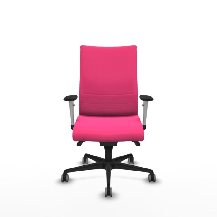 Albacete confidente sincro similpiel rosa brazos 1D blancos base nailon ruedas 65mm engomadas