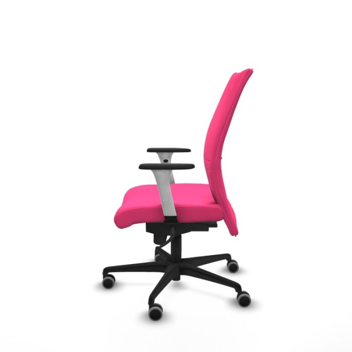 Albacete confidente sincro similpiel rosa brazos 1D blancos base nailon ruedas 65mm engomadas